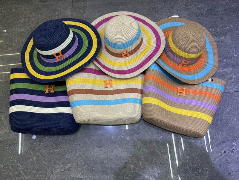 Hermes beach bag & hat dx07